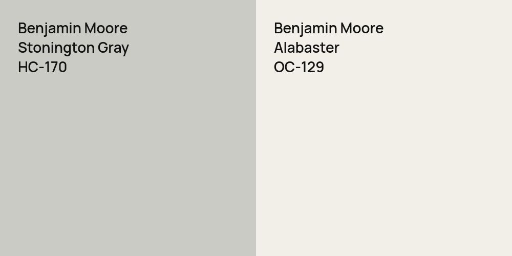 Benjamin Moore Stonington Gray vs. Benjamin Moore Alabaster