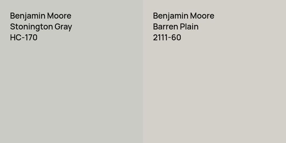 Benjamin Moore Stonington Gray vs. Benjamin Moore Barren Plain