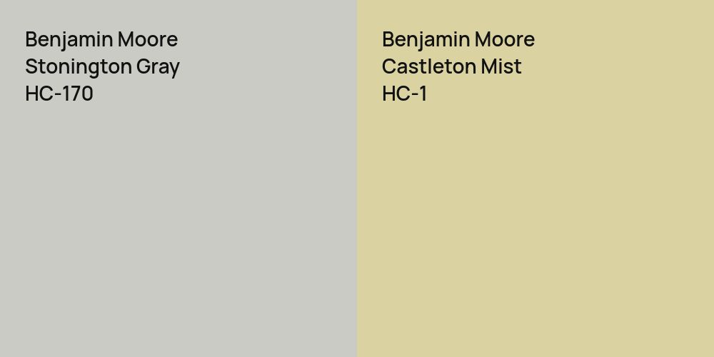 Benjamin Moore Stonington Gray vs. Benjamin Moore Castleton Mist