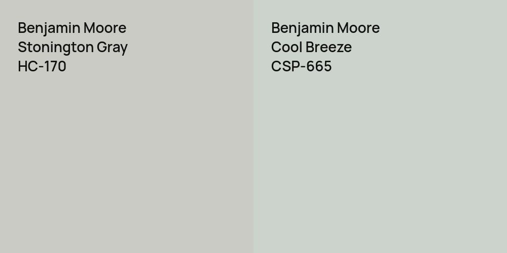 Benjamin Moore Stonington Gray vs. Benjamin Moore Cool Breeze