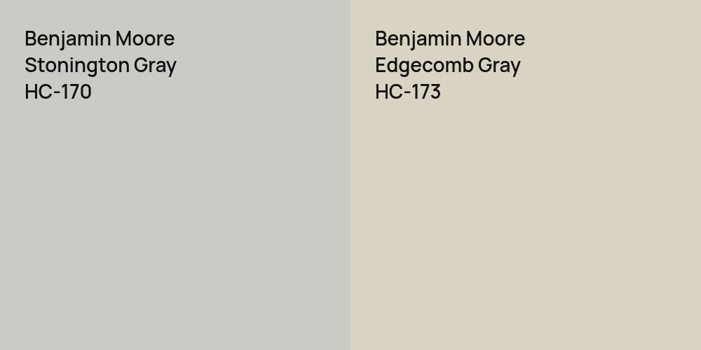 Benjamin Moore Stonington Gray vs. Benjamin Moore Edgecomb Gray