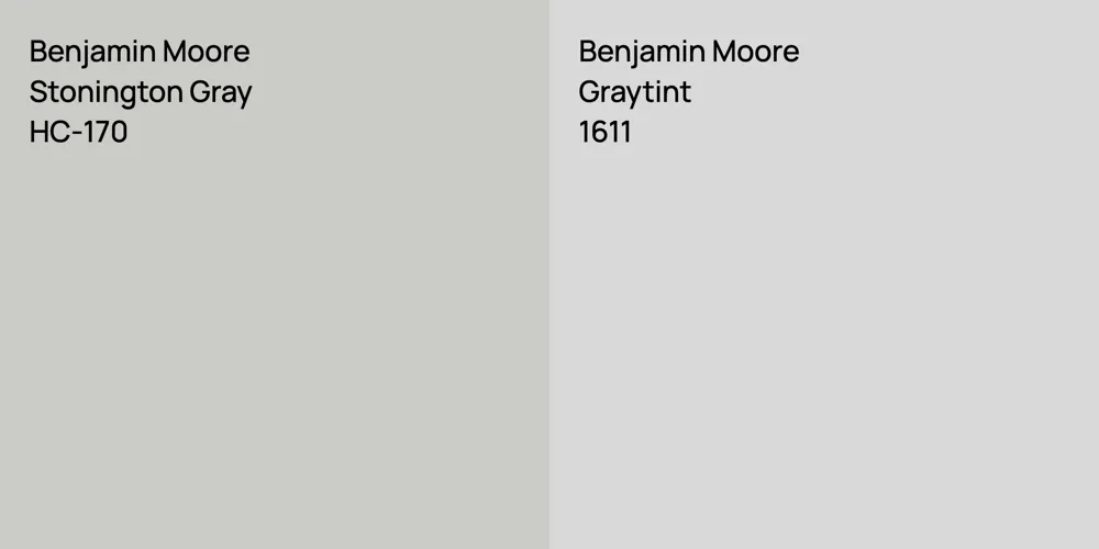 Benjamin Moore Stonington Gray vs. Benjamin Moore Graytint