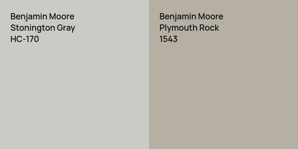 Benjamin Moore Stonington Gray vs. Benjamin Moore Plymouth Rock