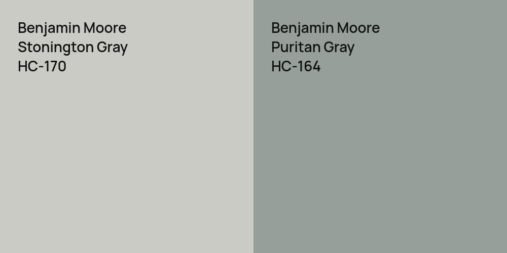 Benjamin Moore Stonington Gray vs. Benjamin Moore Puritan Gray