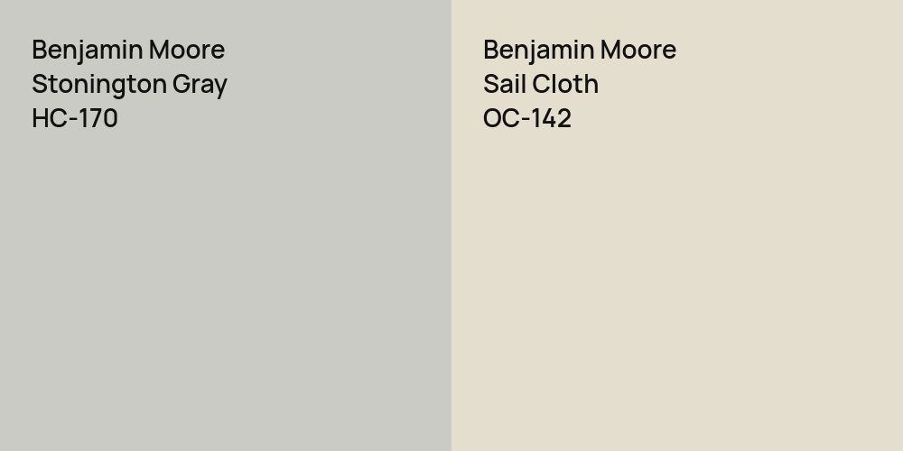 Benjamin Moore Stonington Gray vs. Benjamin Moore Sail Cloth