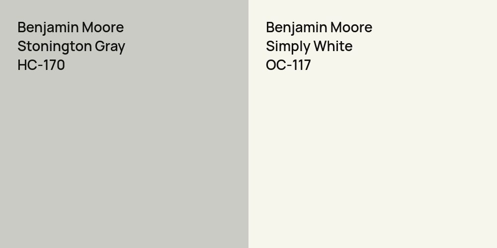 Benjamin Moore Stonington Gray vs. Benjamin Moore Simply White