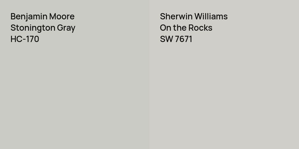 Benjamin Moore Stonington Gray vs. Sherwin Williams On the Rocks