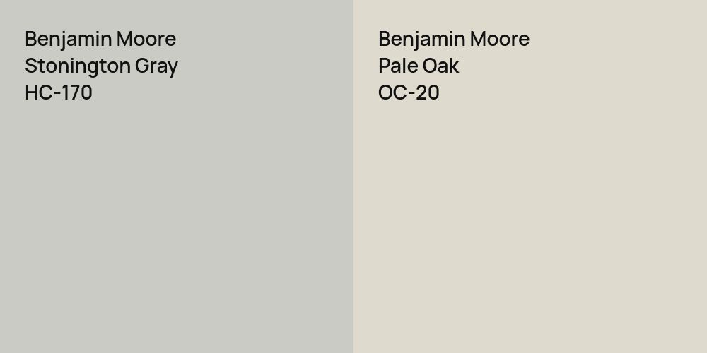 Benjamin Moore Stonington Gray vs. Benjamin Moore Pale Oak