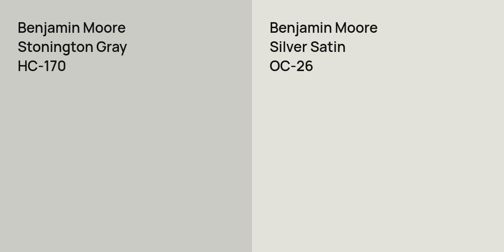 Benjamin Moore Stonington Gray vs. Benjamin Moore Silver Satin