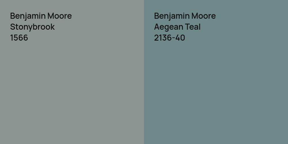 Benjamin Moore Stonybrook vs. Benjamin Moore Aegean Teal