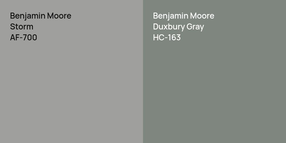 Benjamin Moore Storm vs. Benjamin Moore Duxbury Gray