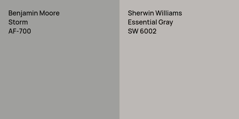 Benjamin Moore Storm vs. Sherwin Williams Essential Gray