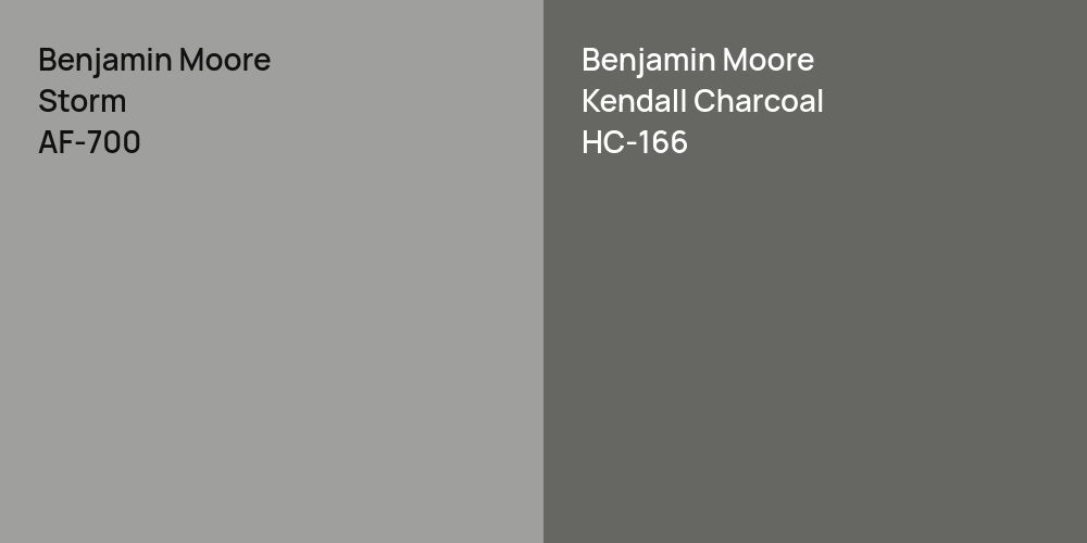 Benjamin Moore Storm vs. Benjamin Moore Kendall Charcoal