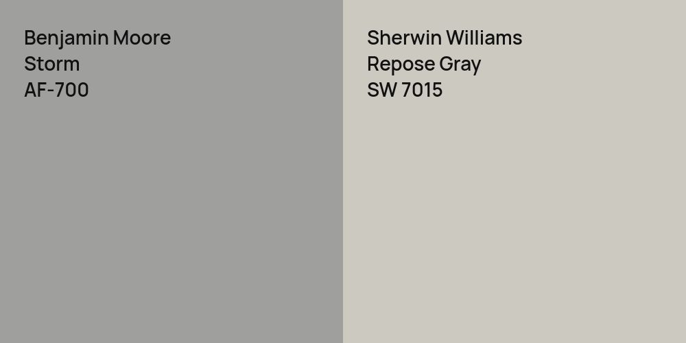 Benjamin Moore Storm vs. Sherwin Williams Repose Gray