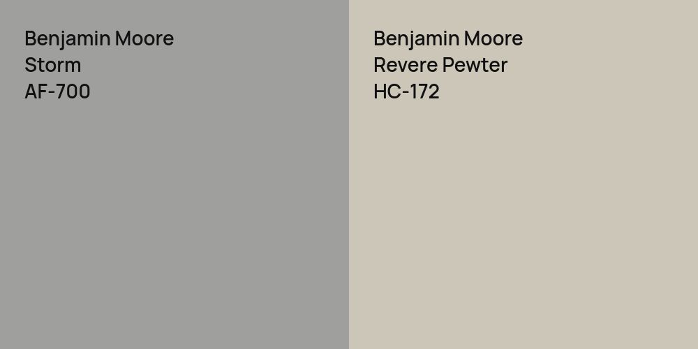 Benjamin Moore Storm vs. Benjamin Moore Revere Pewter