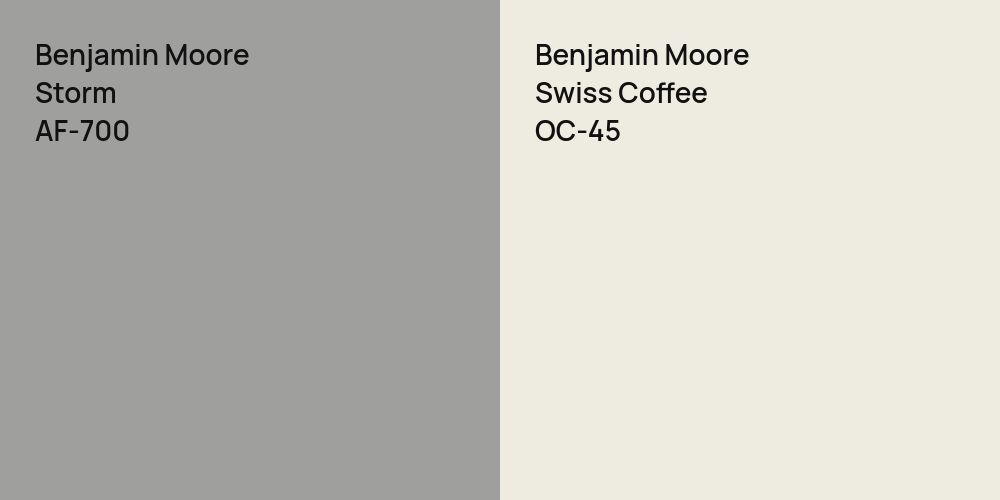 Benjamin Moore Storm vs. Benjamin Moore Swiss Coffee