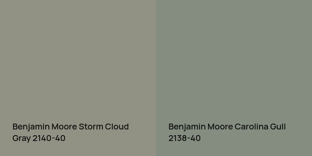 Benjamin Moore Storm Cloud Gray vs. Benjamin Moore Carolina Gull