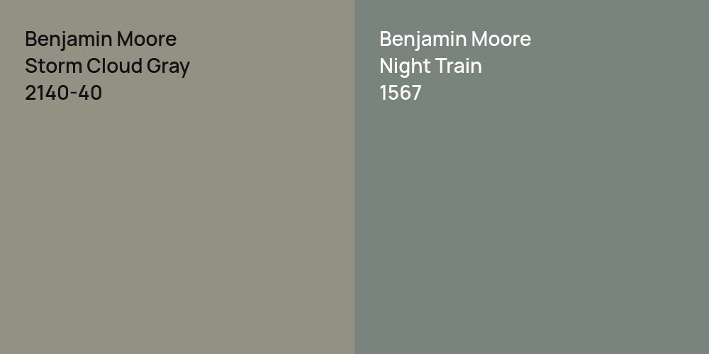 Benjamin Moore Storm Cloud Gray vs. Benjamin Moore Night Train