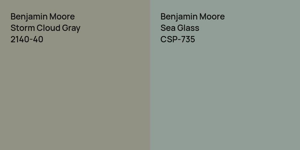 Benjamin Moore Storm Cloud Gray vs. Benjamin Moore Sea Glass