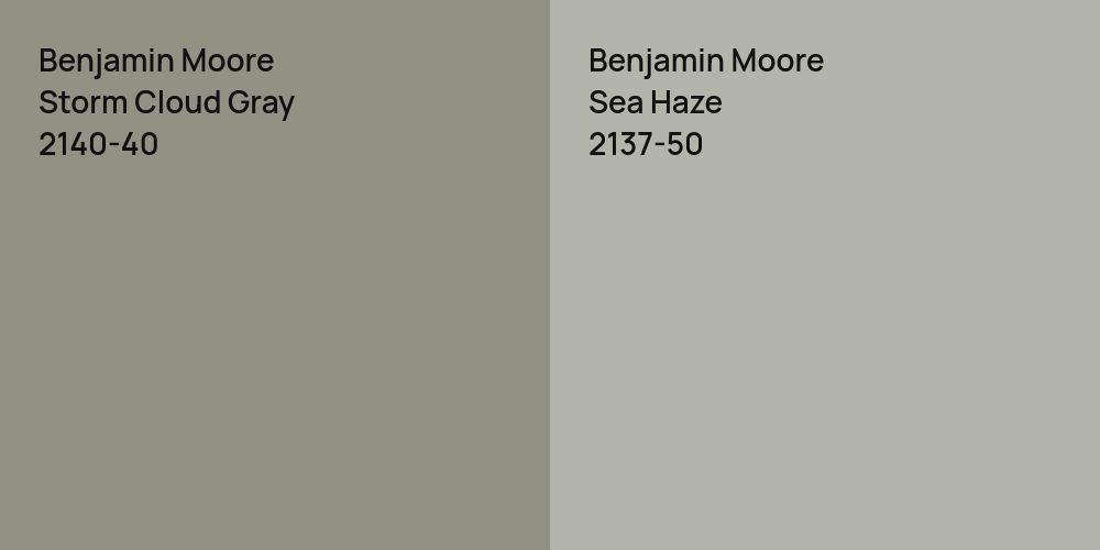 Benjamin Moore Storm Cloud Gray vs. Benjamin Moore Sea Haze