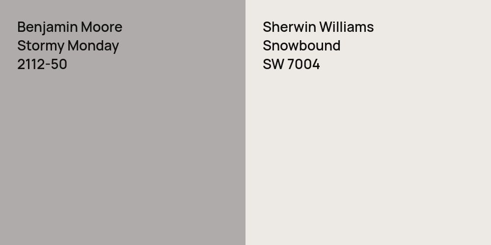 Benjamin Moore Stormy Monday vs. Sherwin Williams Snowbound