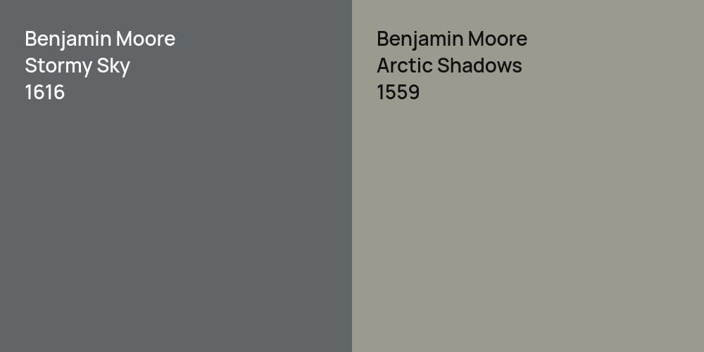 Benjamin Moore Stormy Sky vs. Benjamin Moore Arctic Shadows