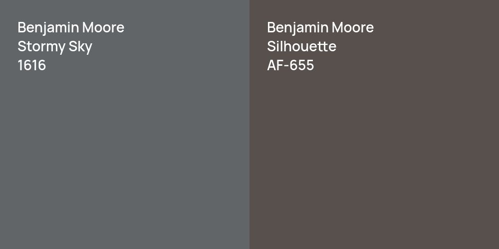 Benjamin Moore Stormy Sky vs. Benjamin Moore Silhouette