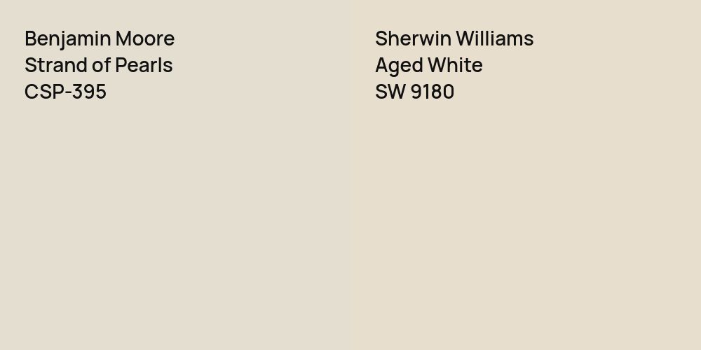 Benjamin Moore Strand of Pearls vs. Sherwin Williams Aged White