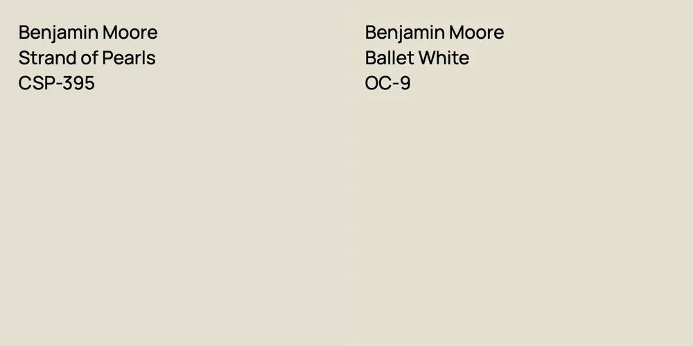 Benjamin Moore Strand of Pearls vs. Benjamin Moore Ballet White