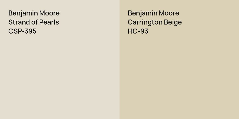 Benjamin Moore Strand of Pearls vs. Benjamin Moore Carrington Beige