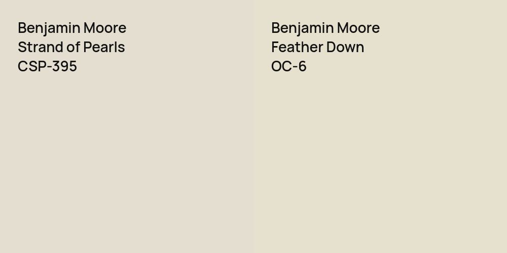 Benjamin Moore Strand of Pearls vs. Benjamin Moore Feather Down