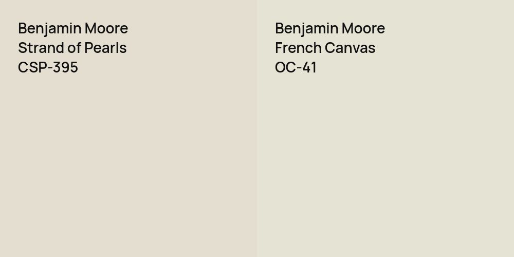 Benjamin Moore Strand of Pearls vs. Benjamin Moore French Canvas