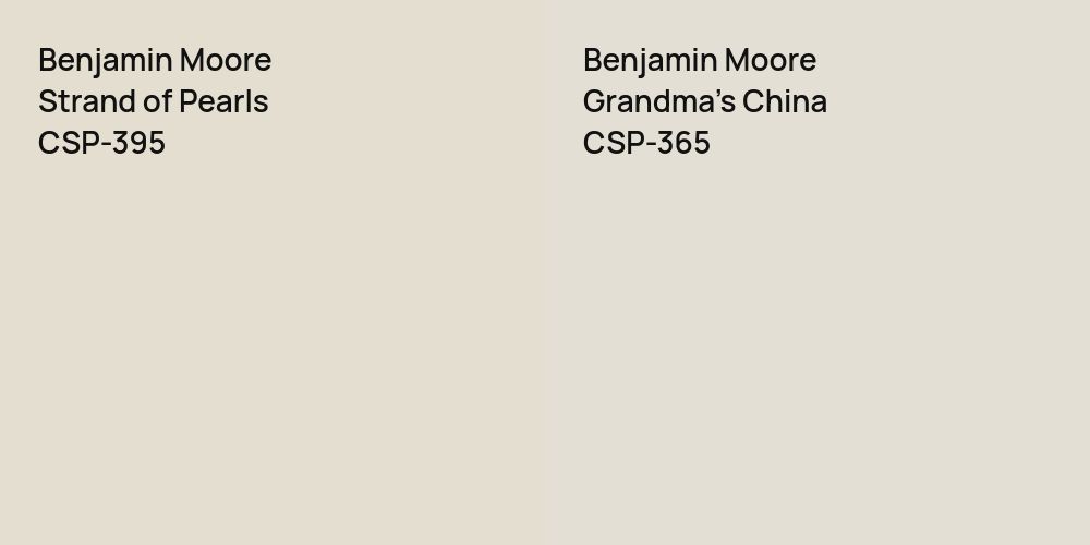 Benjamin Moore Strand of Pearls vs. Benjamin Moore Grandma's China