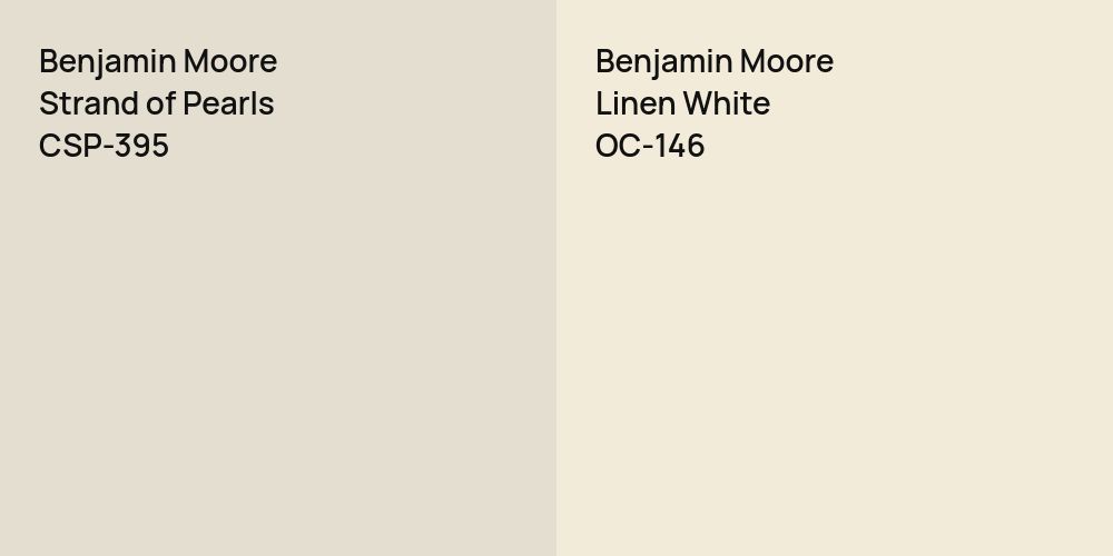 Benjamin Moore Strand of Pearls vs. Benjamin Moore Linen White