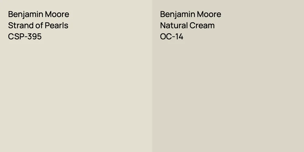 Benjamin Moore Strand of Pearls vs. Benjamin Moore Natural Cream