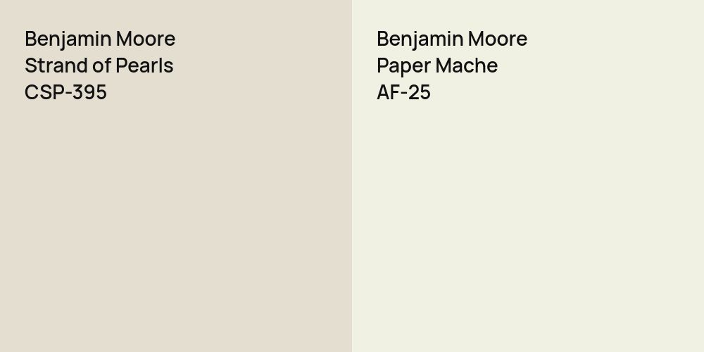 Benjamin Moore Strand of Pearls vs. Benjamin Moore Paper Mache