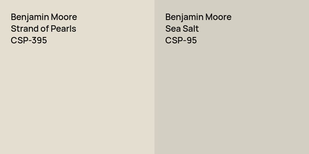 Benjamin Moore Strand of Pearls vs. Benjamin Moore Sea Salt