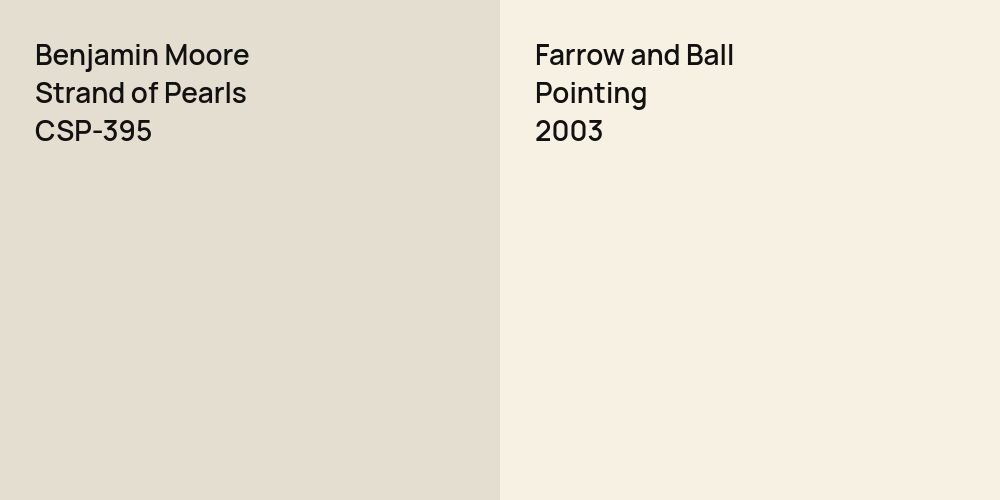 Benjamin Moore Strand of Pearls vs. Farrow and Ball Pointing