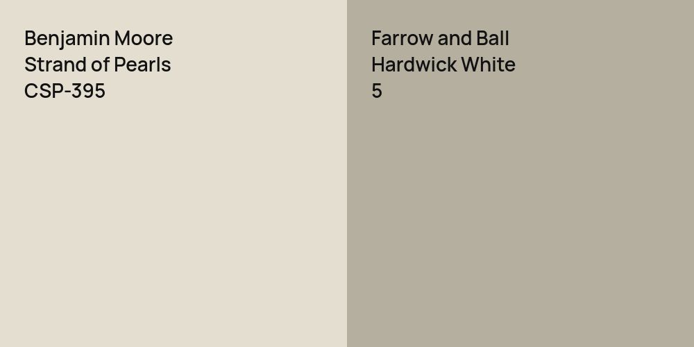 Benjamin Moore Strand of Pearls vs. Farrow and Ball Hardwick White