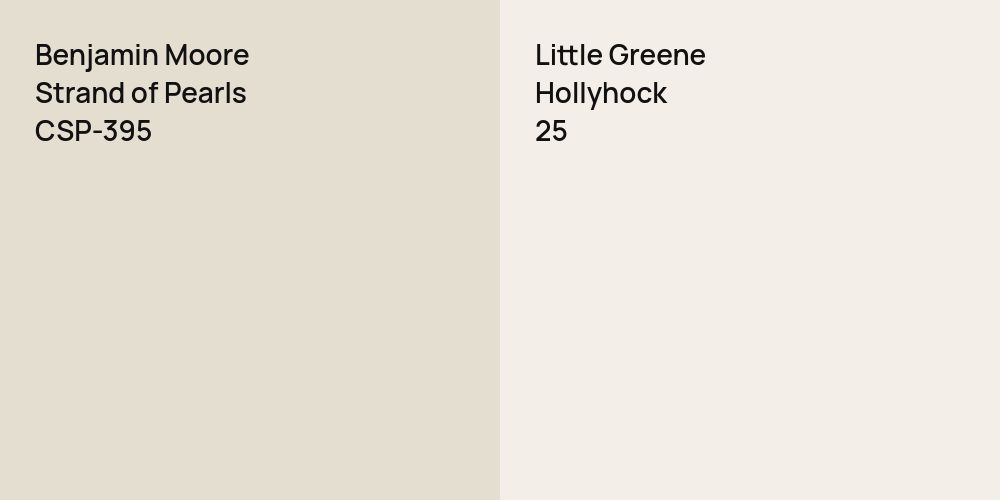 Benjamin Moore Strand of Pearls vs. Little Greene Hollyhock