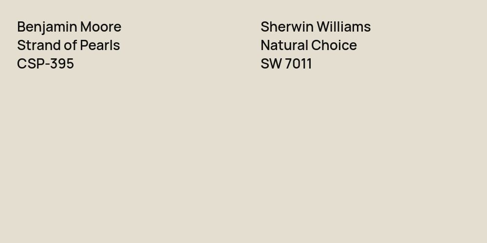 Benjamin Moore Strand of Pearls vs. Sherwin Williams Natural Choice