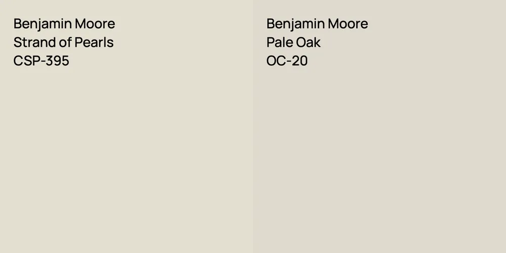 Benjamin Moore Strand of Pearls vs. Benjamin Moore Pale Oak