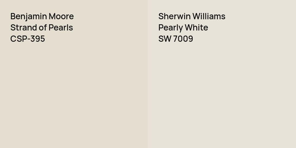 Benjamin Moore Strand of Pearls vs. Sherwin Williams Pearly White