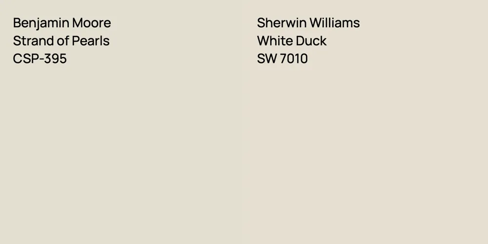 Benjamin Moore Strand of Pearls vs. Sherwin Williams White Duck