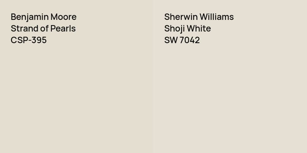 Benjamin Moore Strand of Pearls vs. Sherwin Williams Shoji White