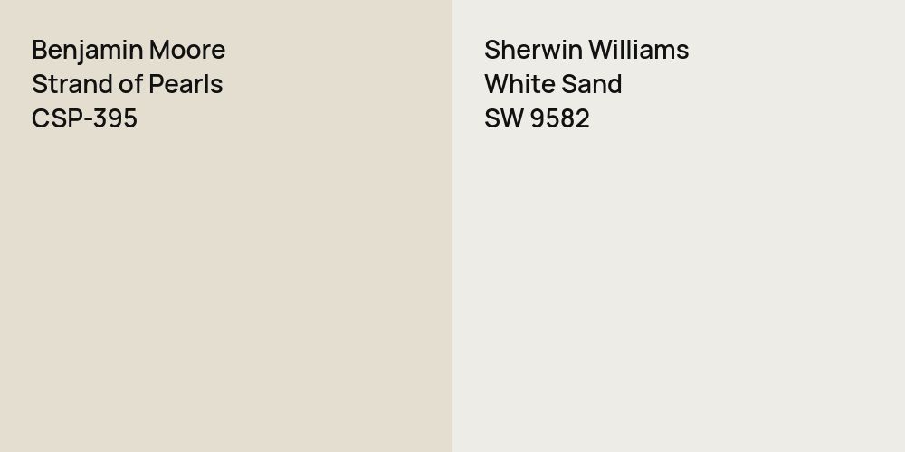 Benjamin Moore Strand of Pearls vs. Sherwin Williams White Sand