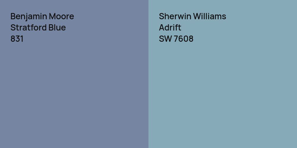 Benjamin Moore Stratford Blue vs. Sherwin Williams Adrift