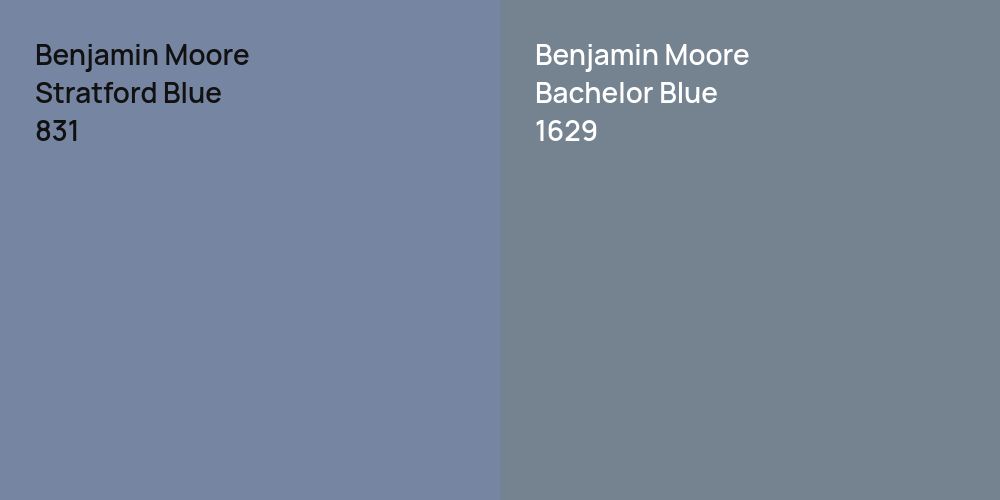 Benjamin Moore Stratford Blue vs. Benjamin Moore Bachelor Blue