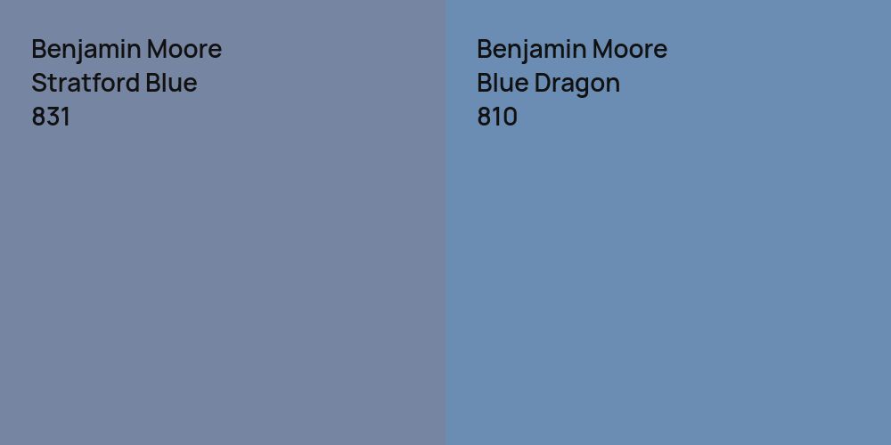 Benjamin Moore Stratford Blue vs. Benjamin Moore Blue Dragon