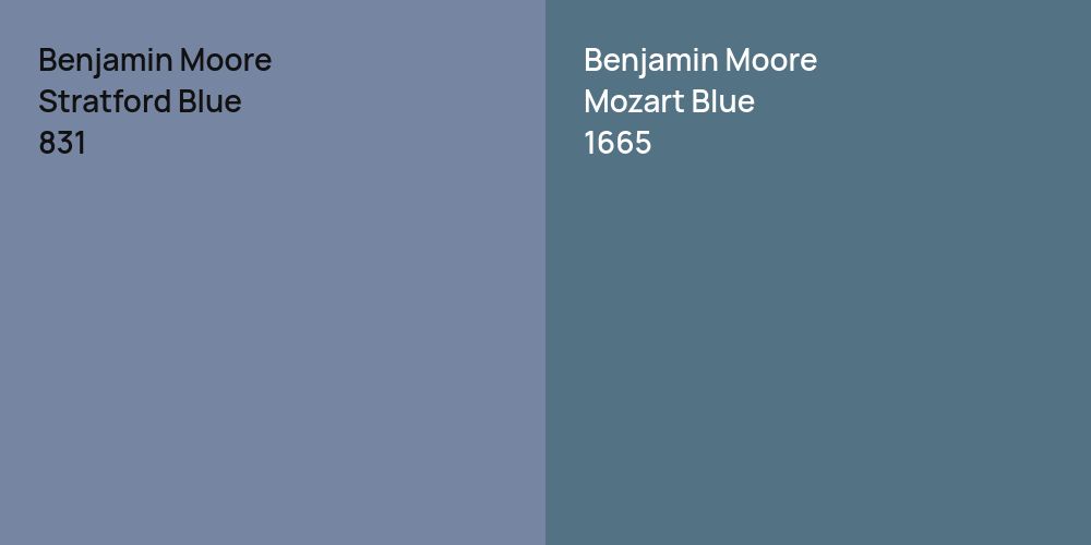 Benjamin Moore Stratford Blue vs. Benjamin Moore Mozart Blue